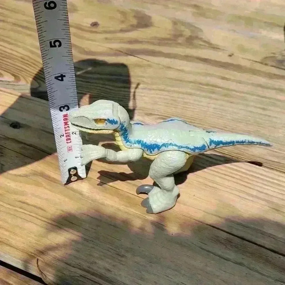 JURASSIC WORLD MATTEL 2018 PTERODACTYL / VELOCIRAPTOR FISHER BLUE/GREEN - Picture 8 of 14